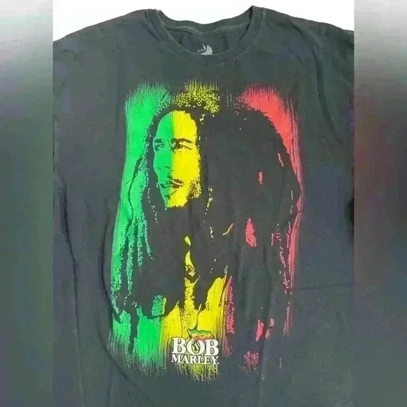 Bob Marley Zion Rootswear Men’s T-Shirt Rasta Cotton Black Short Sleeve Tee XXL - Picture 3 of 9